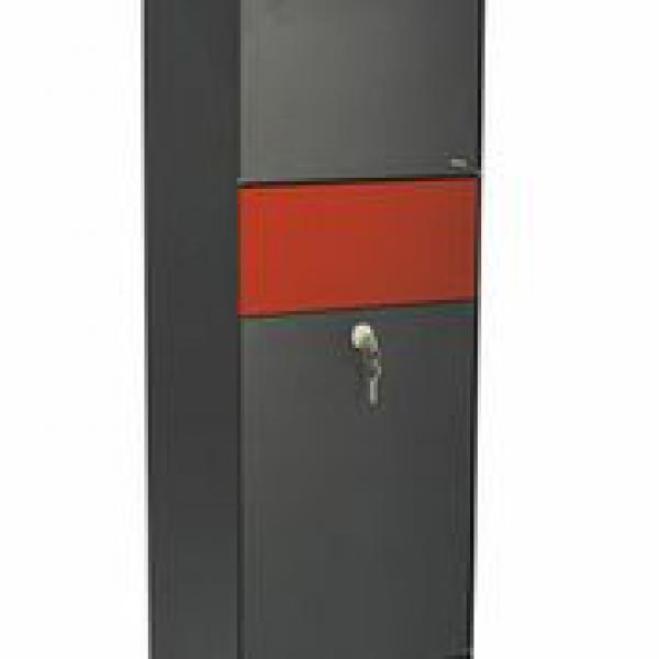 Allux Grundform Paketbriefkasten in schwarz, mit 4 wechselbaren Frontplatten